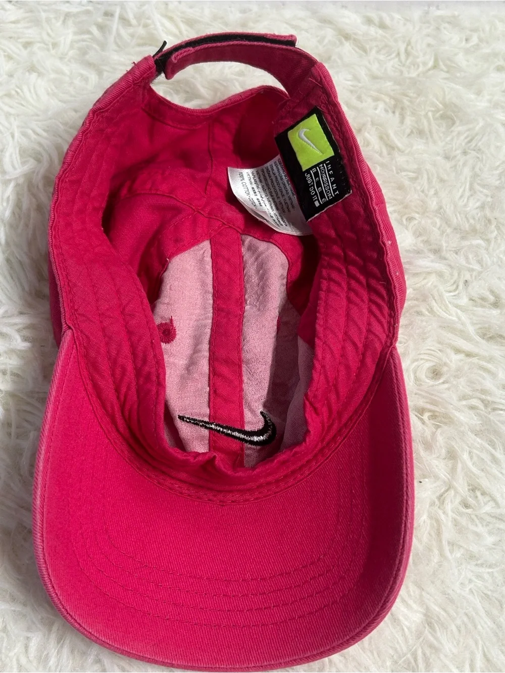 Nike Kids Hot Pink Cap with Black Swoosh